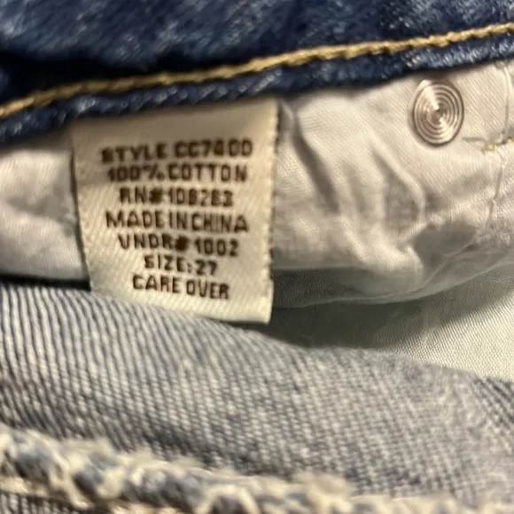 Distressed Vintage Havana - 2 toned denim skirt - size 27 - Picture 3 of 4